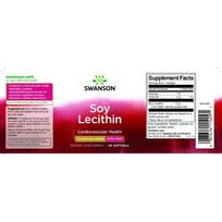 soja - Swanson Soy Lecithin 1200mg, 90 kap - 2 nuotrauka