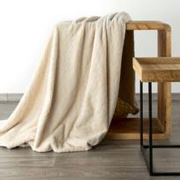 Eurofirany DESIGN 91 CINDY4 Minkštas ir švelnus pledas, 170X210 cm, spalva: smėlio