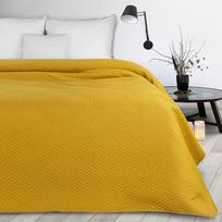 Eurofirany DESIGN 91 BONI / 4 Lovatiesė su geometriniu raštu, išgautu karšto spaudimo technika (hot press), 170X210 cm, spalva: garstyčių