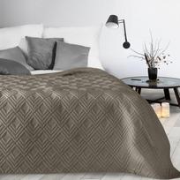 Eurofirany DESIGN 91 ALARA / 1 Lovatiesė su geometriniu raštu, įspaustu karšto spaudimo technika (hot press), 220X240 cm, spalva: tamsi smėlio