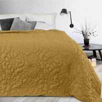 Eurofirany DESIGN 91 ALARA/4 Lovatiesė dekoruota karšto spaudimo technika (hot press) įspaustu gėlių raštu, 170X210 cm, spalva: garstyčių