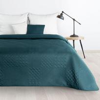 Eurofirany DESIGN 91 BONI / 5 Lovatiesė su karšto spaudimo technika įspaustu skiautinių motyvu, 170X210 cm, spalva: tamsi turkio Lovatiesė