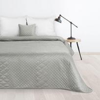 Eurofirany DESIGN 91 LUIZ / 3 Aksominė lovatiesė, dygsniuota karšto spaudimo būdu su geometriniu raštu, 170X210 cm, spalva: sidabrinė