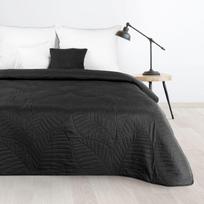 Eurofirany DESIGN 91 BONI / 6 Lovatiesė, dygsniuota karšto spaudimo būdu su lapų raštu, 170X210 cm, spalva: juoda Lovatiesė