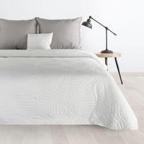 Eurofirany DESIGN 91 BONI / 6 Lovatiesė, dygsniuota karšto spaudimo būdu su lapų raštu, 170X210 cm, spalva: balta Lovatiesė