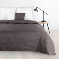 Eurofirany DESIGN 91 BONI / 6 Lovatiesė, dygsniuota karšto spaudimo būdu su lapų raštu, 220X240 cm, spalva: grafito Lovatiesė
