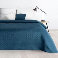 antklodes pledai - Eurofirany DESIGN 91 BONI / 5 Lovatiesė su karšto spaudimo technika įspaustu skiautinių motyvu, 170X210 cm, spalva: mėlyna Lovatiesė - 1 nuotrauka
