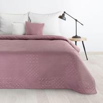 Eurofirany DESIGN 91 BONI / 5 Lovatiesė su karšto spaudimo technika įspaustu skiautinių motyvu, 170X210 cm, spalva: rožinė Lovatiesė