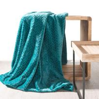 antklode 200x220 senukai - Eurofirany DESIGN 91 Minkštas ir švelnus pledas CINDY su įspaustu raštu, 220X200 cm, spalva: tamsi turkio - 1 nuotrauka