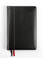 Kalendorius AMBASSADOR BLACK EDITION, 2024, PU, A5, matinė juoda