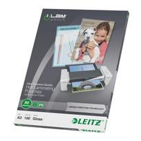 laminavimo rinkinys - Laminavimo vokeliai Leitz, A3, 303x426 mm, 80 mik., UDT, blizgūs, 100 vnt. - 1 nuotrauka