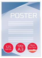 blizgus laminatas - Laminavimo vokeliai GBC, A3, 303x426 mm, 125 mik., blizgūs, 100 vnt. - 1 nuotrauka