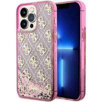 glitter - Guess "Liquid Glitter 4G Transculent iPhone 14 Pro" Pink - 1 nuotrauka