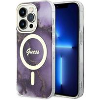 purple iphone 14 pro - Guess "Golden Marble MagSafe iPhone 14 Pro" Purple - 1 nuotrauka