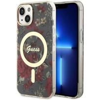 iphone 15 plus magsafe deklas - Guess "Flower MagSafe iPhone 14 Plus" Khaki - 1 nuotrauka