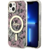 iphone 15 plus magsafe deklas - Guess "Flower MagSafe iPhone 14 Plus" Pink - 1 nuotrauka