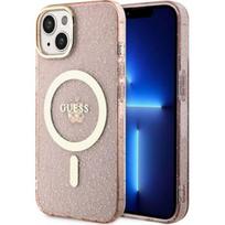 Guess "Glitter Gold MagSafe iPhone 14 Plus" Pink