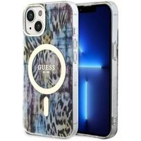 iphone 13 telefono deklas guess - Guess "Leopard MagSafe iPhone 14" Blue - 1 nuotrauka