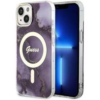iphone 14 violetine - Guess "Golden Marble MagSafe iPhone 14" Purple - 1 nuotrauka