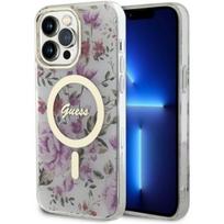 apple iphone 14 pro max - Guess "Flower MagSafe iPhone 14 Pro Max" Transparent - 1 nuotrauka