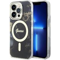 telefono deklas iphone 14 pro max - Guess "Golden Marble MagSafe iPhone 14 Pro Max" Black - 1 nuotrauka