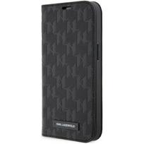 telefono deklas karl lagerfeld - Karl Lagerfeld "Saffiano Monogram Book Case iPhone 14 Pro" Black - 1 nuotrauka