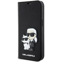telefono deklas karl lagerfeld - Karl Lagerfeld "Saffiano Karl & Choupette Book Case iPhone 14 Pro" Black - 1 nuotrauka