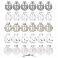kaledines eglutes - Eglutės žaisliukai Springos CA0883, sidabro, 6 cm, 6 cm, plastikas, 30 vnt. - 1 nuotrauka