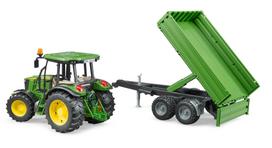 modeliukai traktoriai - BRUDER Traktorius JOHN DEERE 5115M su priekaba - 3 nuotrauka