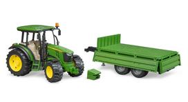 modeliukai traktoriai - BRUDER Traktorius JOHN DEERE 5115M su priekaba - 4 nuotrauka