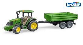 modeliukai traktoriai - BRUDER Traktorius JOHN DEERE 5115M su priekaba - 5 nuotrauka
