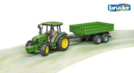 modeliukai traktoriai - BRUDER Traktorius JOHN DEERE 5115M su priekaba - 6 nuotrauka