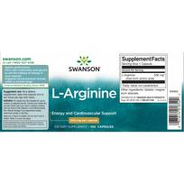 kapsules vyrams - SWANSON L-Argininas 500 mg, 100 kaps. - 2 nuotrauka