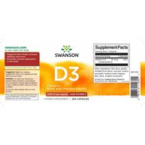 vitaminas d 1000 - Swanson vitamino D3 1000TV kapsulės, N250 - 2 nuotrauka