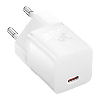 Baseus GaN5 30W Mini, USB Type C, balta, 30 W