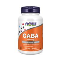 veganiskos kapsules - NOW GABA 500mg, 200 veganiškų kapsulių - 1 nuotrauka