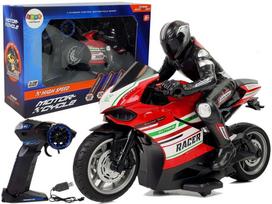 rc cars - Lean Cars Sportinis motociklas nuotoliniu būdu valdomas 2.4G Diapazonas 35 m Raudona - 1 nuotrauka