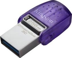 kingston usb 256 - Kingston DataTraveler DT Micro Duo 3C 256 GB USB Type-C and Type-A Purple - 1 nuotrauka
