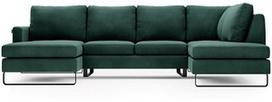 Kampinė sofa Homede Corni, tamsiai žalia, dešininė, 330 x 220 cm x 86 cm