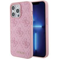 deklas iphone 15 pro guess - Guess "GUHCP15LP4EPMP Leather 4G Stamped iPhone 15 Pro" Pink - 1 nuotrauka