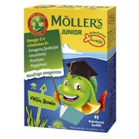 MÖLLER'S  žuvų taukai JUNIOR, vaisių skonio, nuo 3 m., 45 kramtomosios tabletės