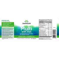 maistas be - SWANSON SUPER MULTIVITAMINŲ IR MINERALŲ BE GELEŽIES KOMPLEKSAS N130 maisto papildas - 3 nuotrauka