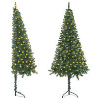 dirbtine eglute su led - Dirbtinė kampinė Kalėdų eglutė su LED, 120 cm, žalia - 2 nuotrauka
