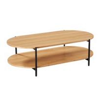 Kavos staliukas Home4you Davia, rudas/juodas, 60 cm x 115 cm x 34 cm