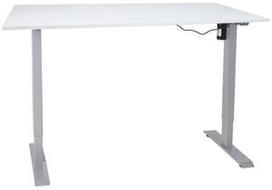 140x80 stalas - Rašomasis stalas reguliuojamo aukščio Home4you Ergo 1-Motor, baltas/pilkas - 1 nuotrauka