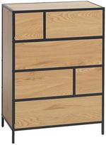 komoda - Komoda Home4you Hedvig 40830, juoda/šviesiai ruda, 70 x 40 cm x 95 cm, 1 vnt. - 1 nuotrauka