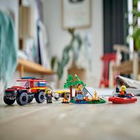 lego automobilis - LEGO City 4x4 ugniagesių visureigis su gelbėjimo valtimi 60412 - 5 nuotrauka