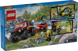 lego automobilis - LEGO City 4x4 ugniagesių visureigis su gelbėjimo valtimi 60412 - 6 nuotrauka
