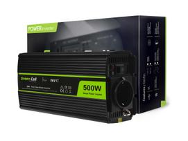 pure sine wave - Green Cell IŠ 24V Į 230V, 500W - 1 nuotrauka