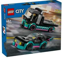 lego city sunkvezimis - LEGO City Lenktyninis automobilis ir automobilių gabenimo sunkvežimis 60406 - 3 nuotrauka